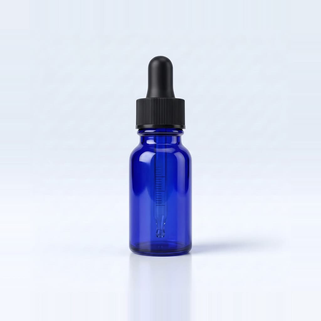 Flacon pipette verre bleu cobalt 10ml